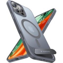 Funda para móvil Torras Pstand Series Carcasa Protectora TPU Gris para iPhone 16 Plus