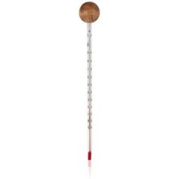 Khadi Termómetro analógico de cristal y madera sin mercurio