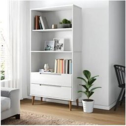 Clicnbuy Librería MOLDE madera maciza de pino blanco 85x35x170,5 cm