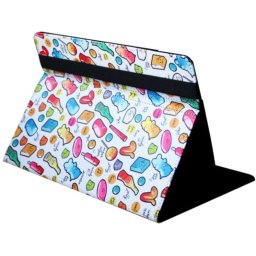 SilverHT Cool Candy Funda Universal Blanca con Estampado y Soporte para Tablets de 9-11