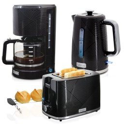 Set de desayuno Briebe SKT1178BLK Elegance 3 en 1 Tostadora 2 rebanadas Hervidor 1,7L Cafetera 10 tazas Negro