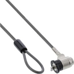 Cable antirrobo InLine 55703 2 m Llave Zinc acero Negro Plata