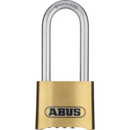 Candado De Combinación Abus 180ib/50hb63, Cuerpo De Latón Forjado, Grillete De Acero Inoxidable 8 Mm, Código De 4 Dígitos Modificable, Doble Cierre, Uso Exterior