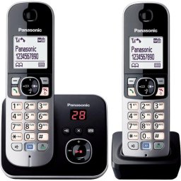 Teléfono DECT Panasonic KX-TG6822GB Negro/Plata 120 entradas Identificador de llamadas