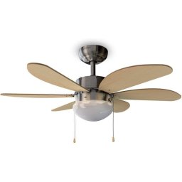 Cecotec EnergySilence Aero 350 Ventilador de Techo con Luz Aspas Reversibles 50W Madera/Blanco