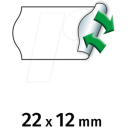 METO 9506154 - Etiquetas de precios, 22x12 mm, separable, blanco, 6000 unidades