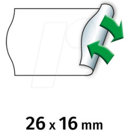 METO 9506166 - Etiquetas de precio, 26x16 mm, separable, blanco, 6000 unidades