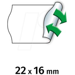 METO 9506158 - Etiquetas de precios, 22x16 mm, separable, blanco, 6000 unidades
