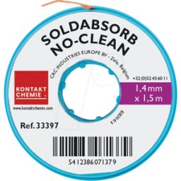 CRC-KONTAKTCHEMIE KONTAKT 33397-AA - Trenza de desoldar, cobre, 1,5 m x 1,4 mm