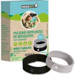 Nosa Kit Pulseras Repelentes Click Negro Gris 2uds