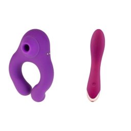 Kit Juguetes Eróticos Hugbox Succionador Clítoris Vibrador Punto G