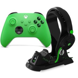 Microsoft Mando Inalámbrico Xbox Series/One/PC Velocity Green + STEALTH C6-400 Estación de Juego