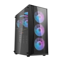 Caja PC Darkflash DK352 Plus + 4 ventiladores ARGB negra