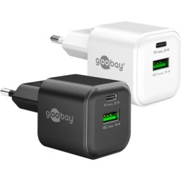 Cargador USB Goobay 20W 2 Puertos USB-A y USB-C GaN Power Delivery Quick Charge