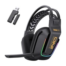 Auriculares ONIKUMA GT828 con cable, 2.4 GHz y Bluetooth, gaming, micrófono con cancelación de ruido, RGB negro