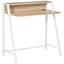 Homcom Escritorio para Ordenador con Encimera Roble/Blanco 84x45x85cm