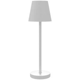 Homcom Lámpara de Mesita de Noche Luces LED USB-C Recargable Ø11.2x36.5cm Blanca