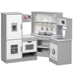 Aiyaplay Cocina de Juguete para Niños +3 Años con Luz y Sonido Gris