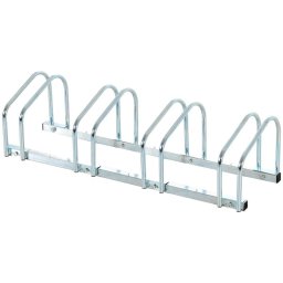 Homcom Aparcamiento Para 4 Bicicletas Soporte De Acero 110x33x27 Cm Plata