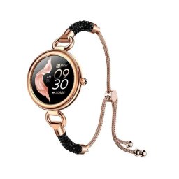 Smartwatch Maxcom FW51 Bluetooth Mujer, HD, Cristales Negros, Monitoreo Salud y Estilo Premium