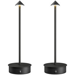 Homcom Juego De 2 Lámparas De Mesa Recargables Regulables Con Control Táctil