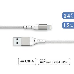 Cable para móvil FORCE CASE FPLIAMFI1M2RW Blanco Plástico 1 metro