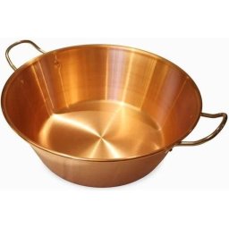 Baumalu Cazoleta/bassina De Cobre Para Mermeladas 38 Cm ~9 L, Espesor 12/10 (1,2 Mm), Asas Inox Remachadas, Base Plana Y Borde Enrollado (apto Para Todo Menos Inducción)