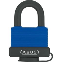 Abus 70ib/45 Aqua Safe Candado Marino Resistente A La Intemperie, Cuerpo De Latón Y Grillete De Acero Inoxidable Con Recubrimiento De Pvc, Nivel De Seguridad 6, 2 Llaves Planas