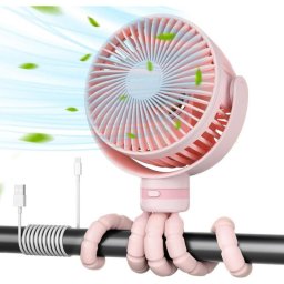 Mini Ventilador Portátil Momcozy PF001-PK10BA-A 27W 4 Velocidades 360° LED Recargable Rosa