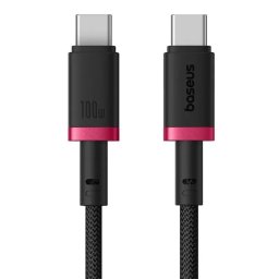 Cable USB-C Baseus Dura 100W 1m Negro y Rojo Carga Rápida PD