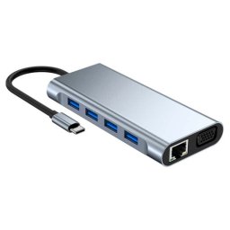 Zero-Max ZM-BYL-2110 Dock USB-C a USB 3.0/RJ-45/VGA/HDMI 4K/PD