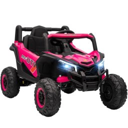 Aiyaplay Coche Eléctrico Para Niños 12v Con 2 Motores Control Remoto Rosa