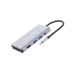 Base para portátil Conceptronic DONN20G USB-C 100W Ethernet HDMI SD 4K Grey