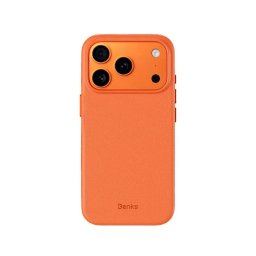 Benks Funda Para Iphone 17 Pro Max – Carcasa Con Magsafe Naranja De Acabado Tipo Piel, Resistente Y Con Botón De Cámara Con Ajuste Preciso