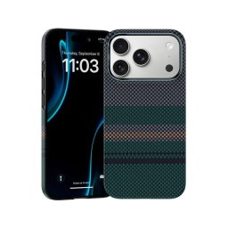 Benks Funda Para Iphone 17 Pro Max – Carcasa Con Magsafe De Fibra Kevlar Aurora Verde, Diseño Ultrafino Y Ajuste Preciso