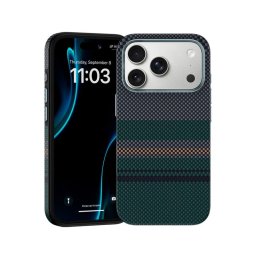 Benks Funda Para Iphone 17 Pro Max – Carcasa Con Magsafe De Fibra Kevlar Aurora Verde, Ultrafina Con Botón De Cámara Y Protección Anticaídas Con Ajuste Preciso