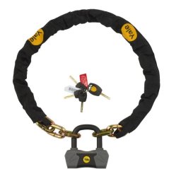 Candado de Cadena Yale para Bicicleta 1,1 m con Llave y Cerradura de Titanio Oro