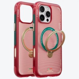 Funda para móvil Torras Ostand Q3 Air Backcover TPU Roja con MagSafe para iPhone 16 Pro