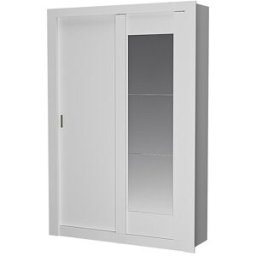 Unique Armario PETTERI - 2 puertas correderas - Con espejo - Ancho.152 cm - Blanco