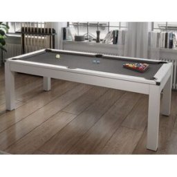 Unique Mesa transformable blanca - Billar y ping pong - Ancho 182 x Prof. 102 x Alt. 80 cm - HENK