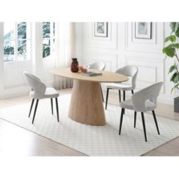 Unique Mesa de comedor de 6 cubiertos de MDF - Natural claro - ANTELADA