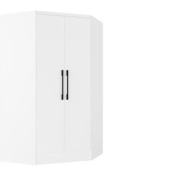 Unique Armario de esquina de 2 puertas - Ancho 101 cm - blanco - AURALI