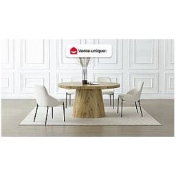 Unique Mesa de comedor extensible 6 a +12 personas de MDF - Natural claro - CLOEVA