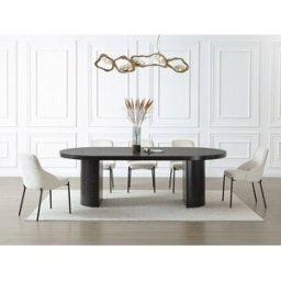 Unique Mesa de comedor extensible 4 a 12 personas de MDF - Negro - SIDRINA