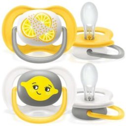 Avent Chupetes Ultra Air Frutos Amarillos 6 a 18 Meses 2 uds
