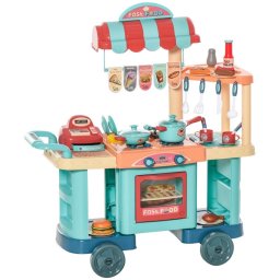 Homcom Cocina De Juguete Para Niños De 3-6 Años 79,5x33x90,5 Cm Multicolor