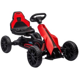 Homcom Kart Pedales Para Niños De 3-8 Años Con Asiento Ajustable Rojo