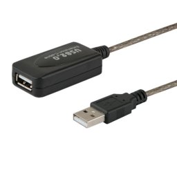 Cable USB Savio CL-76 5M USB 2.0 Macho a Hembra Negro 480 Mbit/s