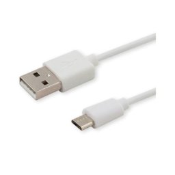 Cable USB Savio CL-123 1M Blanco 2.1A Micro USB 480Mbps alta transferencia