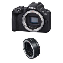 Cámara Mirrorless Canon EOS R50 24.2MP APS-C 4K WiFi Bluetooth + Anillo EF-EOS R